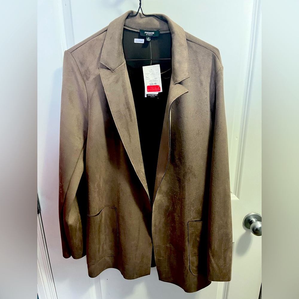 NWT brown/tan suede material tunic.